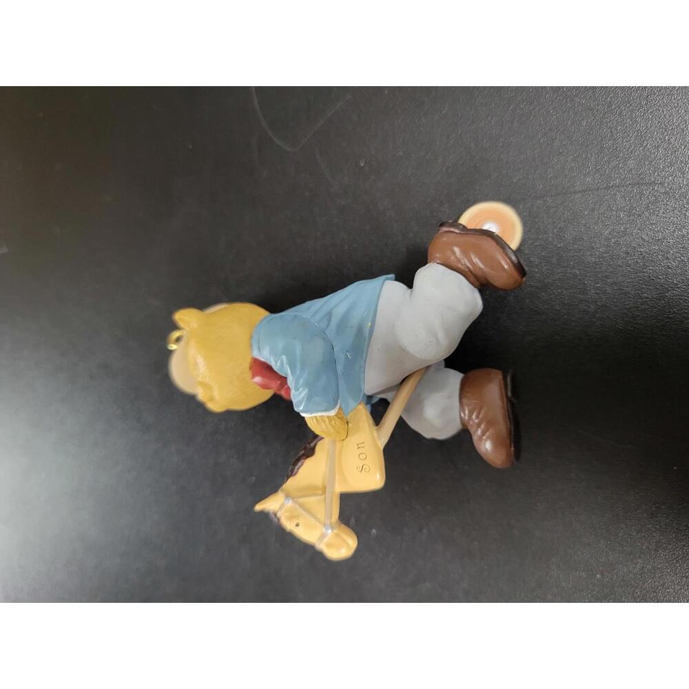 Vintage Bear Ornament with Hobby Horse
